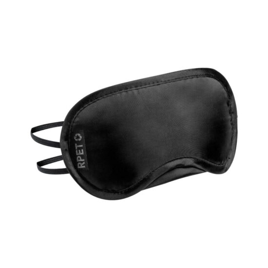 Zwart Slaapmasker van Gerecycled RPET met Zakje